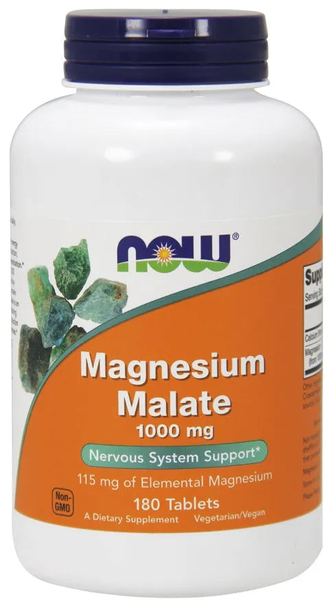 Magnesium Malate 1000mg - 180 tabs - NOW Foods - Papildai