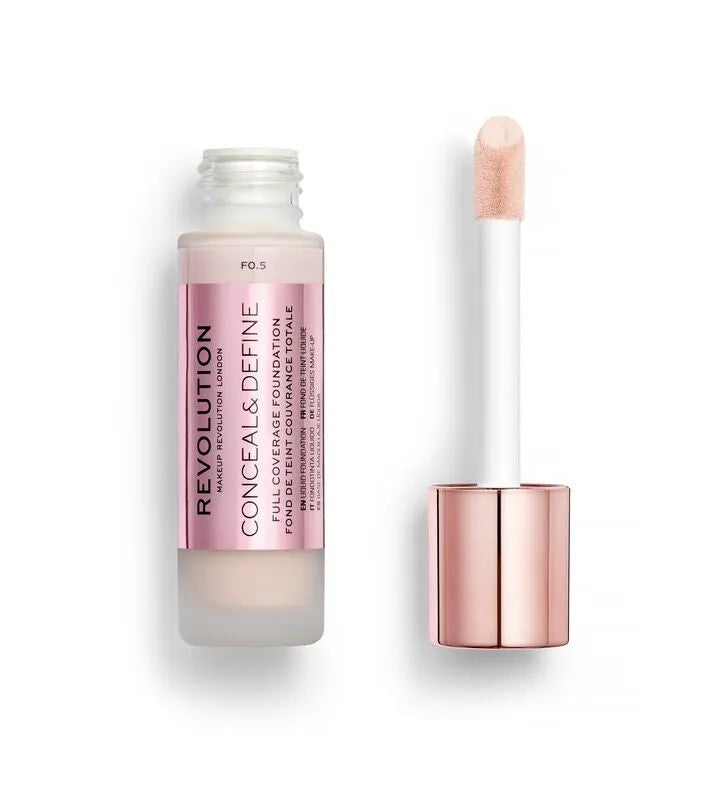 Makeup Revolution Conceal & Define Foundation Maskuojanti Fondas F0.5 - Kosmetika