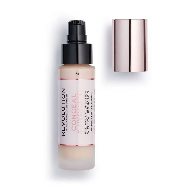 Makeup Revolution Conceal & Hydrate Foundation Drėkinamoji Fondas Nr. F5 23ml - Kosmetika