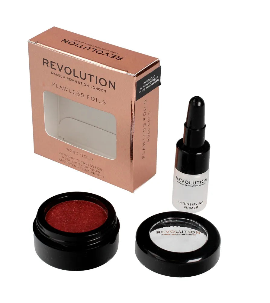 Makeup Revolution Flawless Foils Metalinės Akys + Pagrindas Rožinė Auksinė 1vnt. - Kosmetika