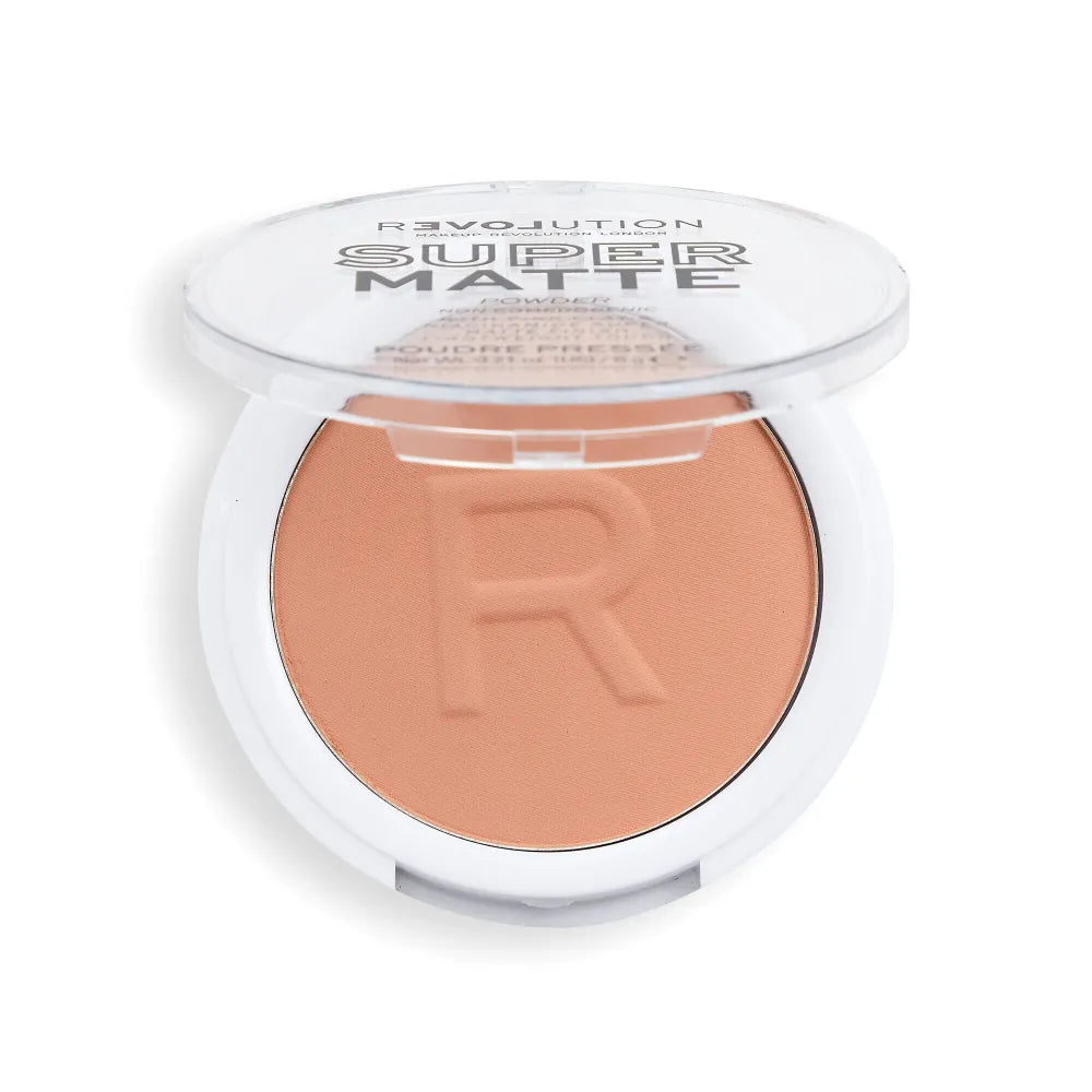 Makeup Revolution Super Matte Pressed Powder Mattifying - Vidutinė Tan 6g - Kosmetika