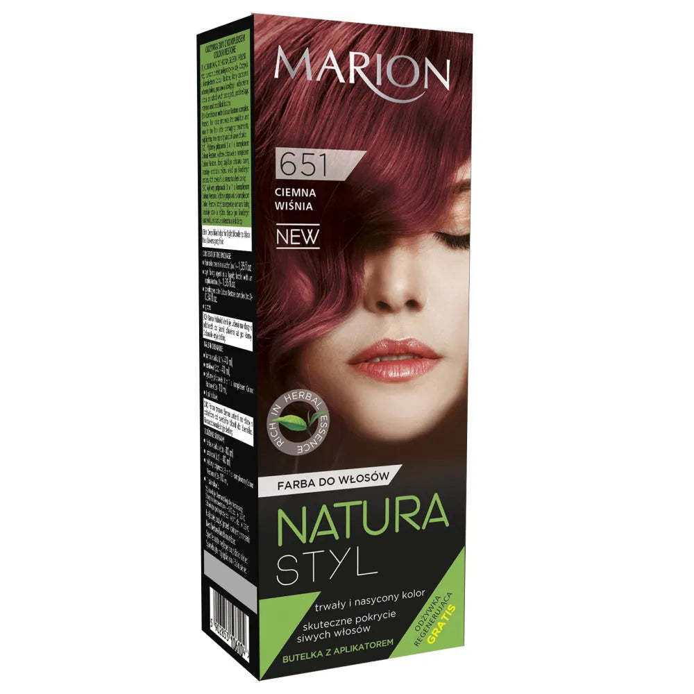 Marion Hair Color Natura Styl Nr. 651 Tamsiai vyšninė - Kosmetika