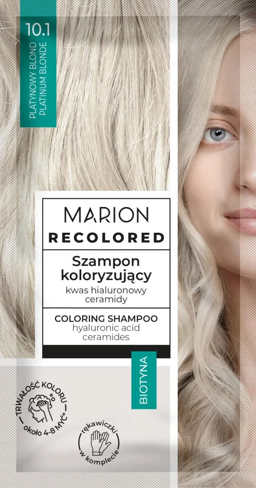 MARION Recolored Color šampūnas Nr. 10.1 Platininė blondinė (4-8 plovimai) 35ml - Kosmetika