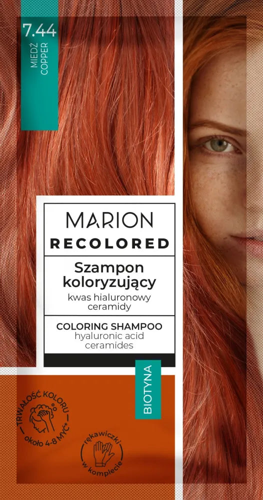MARION Recolored Coloring šampūnas Nr. 7.44 vario (4-8 plovimų) 35ml - Kosmetika