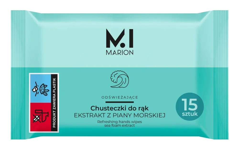 MARION Sea Foam Refreshing Wipes 15 vnt. - Kosmetika