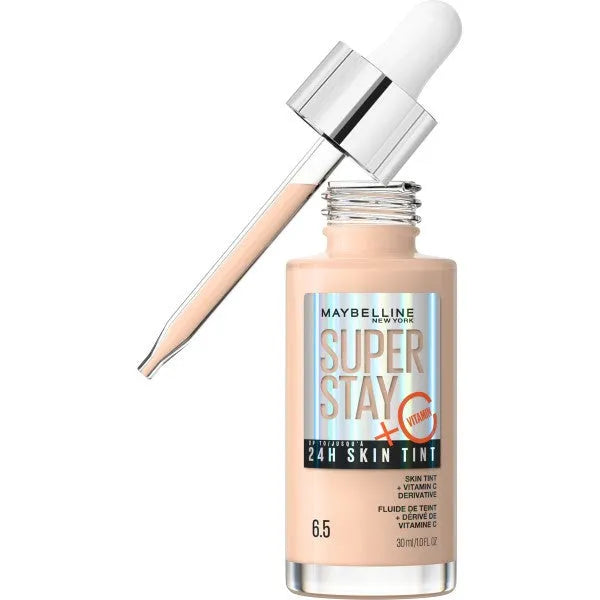 MAYBELLINE Super Stay 24H Skin Tint Illuminating Face Foundation with Vitamin C nr. 6.5 - 30ml - Kosmetika
