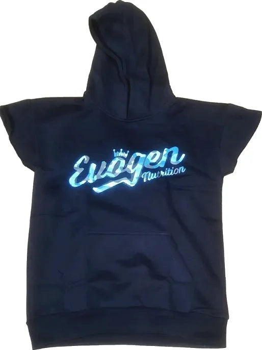 Men’s Cap Sleeve Hoodie Blue Camo Script - Size M - Evogen - Sporto papildai