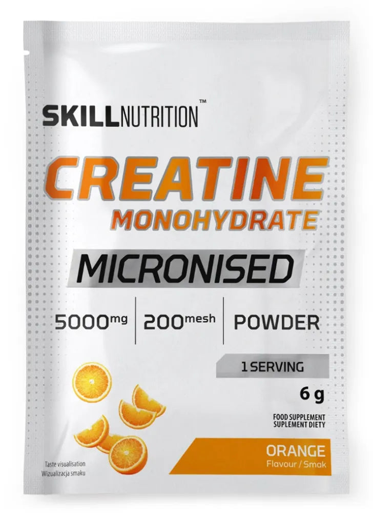 Micronised Creatine Monohydrate Orange - 6g (1 serving) - Skill Nutrition - Sporto papildai