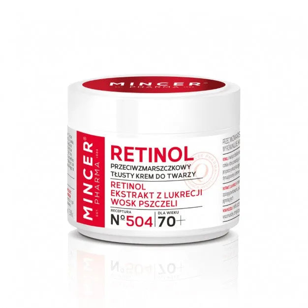 Mincer Pharma Retinol Anti-Wrinkle Cream - Riebiai 70+ Nr. 504 50ml - Kosmetika