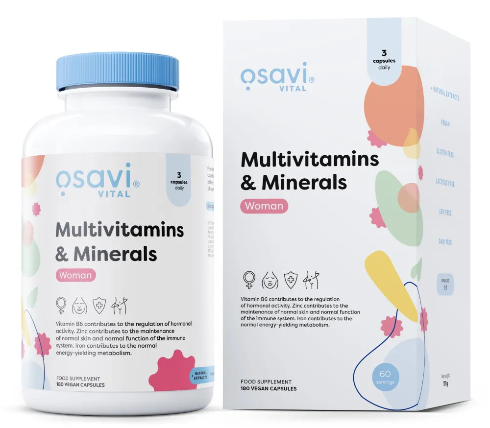 Multivitamins & Minerals Woman - 180 vegan caps - Osavi - Papildai