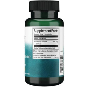 NAC N-Acetyl Cysteine - Kvėpavimo sistemai - 600 mg - N100 - Acetilcisteinas - Swanson - Papildai