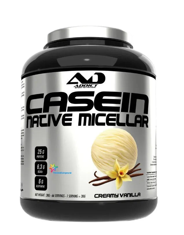 Native Micellar Casein Creamy Vanilla - 2000g - Addict Sport Nutrition - Sporto papildai