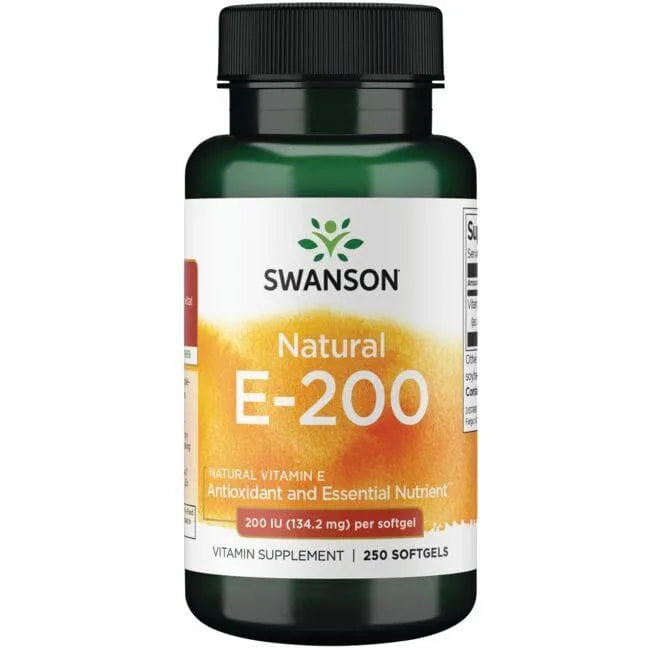 Natural E-200 - Vitaminai - 200 IU - 134.2 mg - N250 - Swanson - Papildai