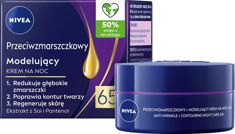 NIVEA 65+ Modeling anti-wrinkle night cream 50 ml - Kosmetika