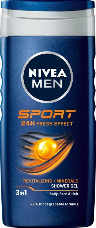 NIVEA MEN Shower Gel 3in1 Sport 24H Fresh Effect 250 ml - Kosmetika