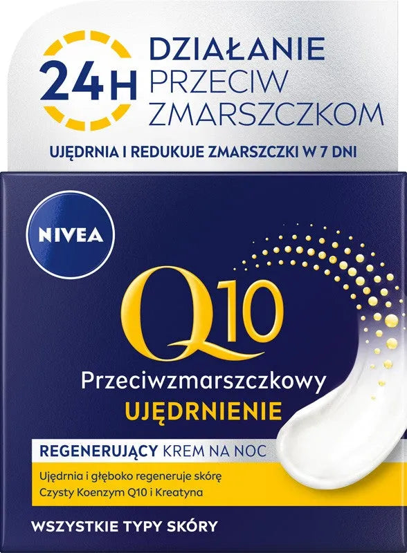 Nivea Q10 Power anti-raukšlių + stangrinamasis naktinis kremas 50ml - Kosmetika
