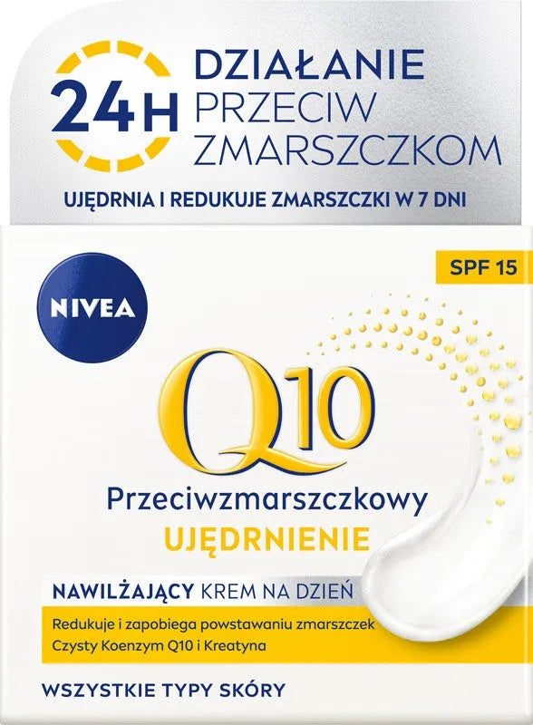 Nivea Q10 Power raukšlių mažinimo + stangrinimo dieninis kremas SPF 15 50ml - Kosmetika