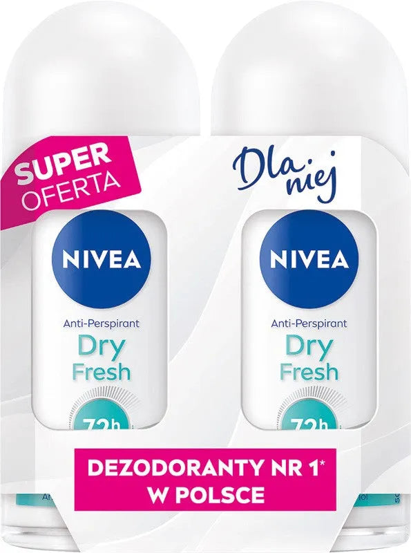NIVEA Women’s antiperspirant in a ball DUO Dry Fresh 2x50 ml - Higiena