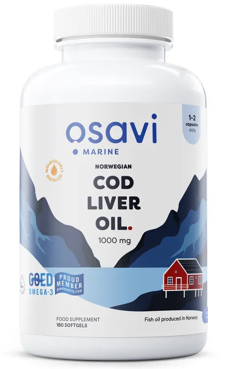 Norwegian Cod Liver Oil Softgels 1000mg (Lemon) - 180 - Osavi - Papildai