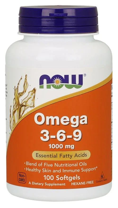 Omega 3-6-9 1000mg - 100 softgels - NOW Foods - Papildai