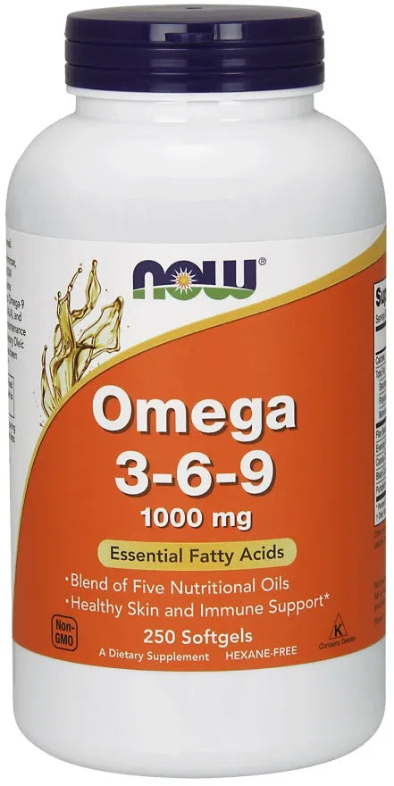 Omega 3-6-9 1000mg - 250 softgels - NOW Foods - Papildai