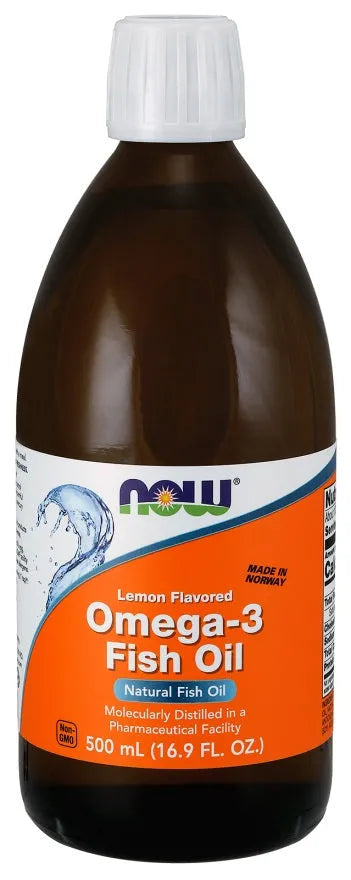 Omega-3 Fish Oil Liquid Lemon - 500 ml - NOW Foods - Papildai