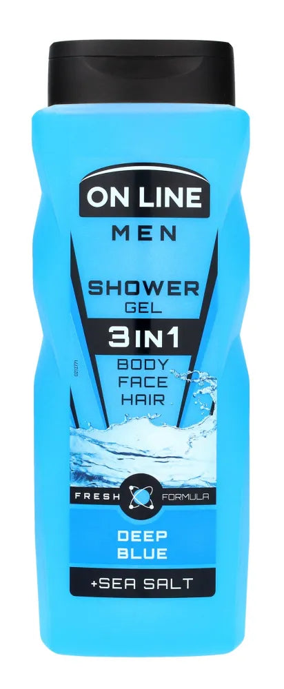 On Line Men 3in1 Deep Blue dušo gelis vyrams 410ml - Kosmetika