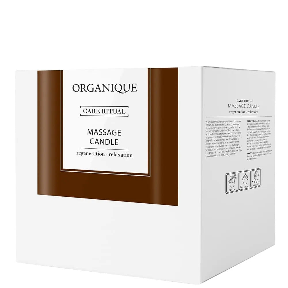 ORGANIQUE Masažo žvakė indelyje su Arganų aliejumi - Apelsinas ir Čili 125ml - Medicinos slaugos prekės