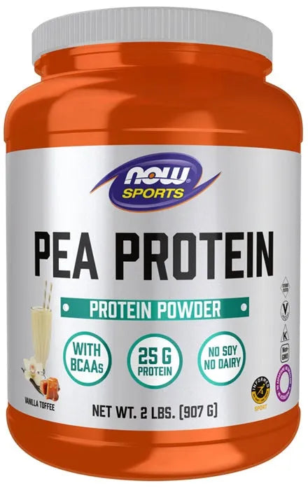 Pea Protein Vanilla Toffee - 907g - NOW Foods - Papildai
