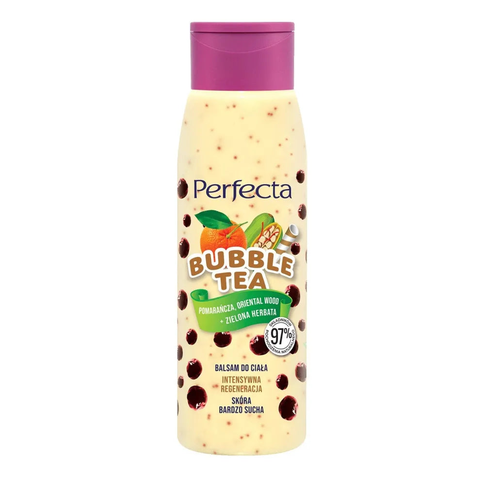 Perfecta Bubble Tea Intensive Regeneration Body Lotion - Apelsinas Rytų medis ir Žalioji arbata 400ml - Kosmetika