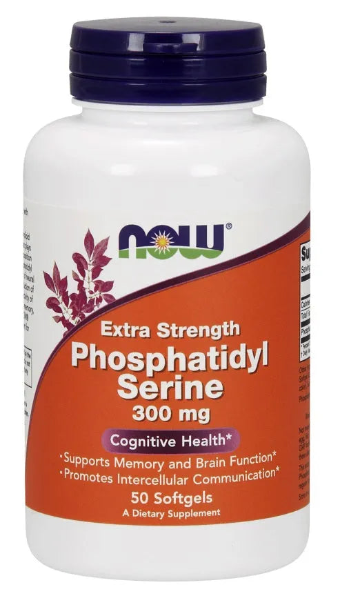 Phosphatidyl Serine 300mg Extra Strength - 50 softgels - NOW Foods - Papildai