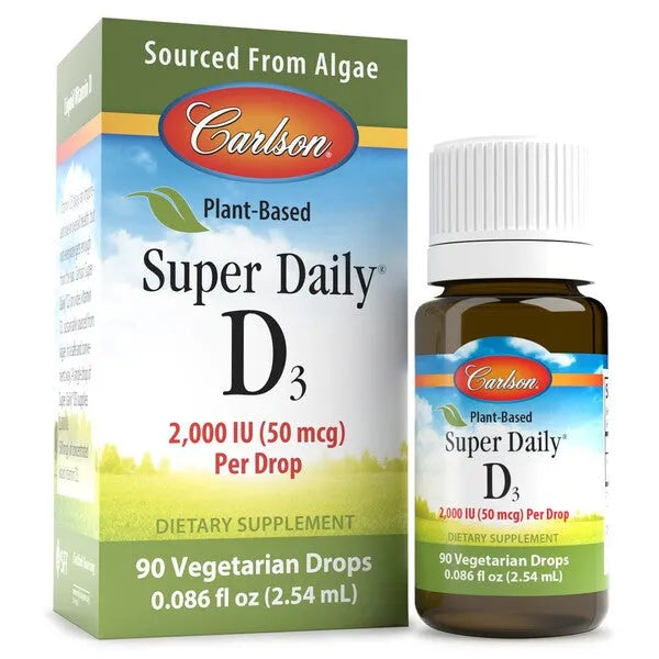 Plant-Based Super Daily D3 2000 IU - 2.54 ml. - Carlson Labs - Papildai