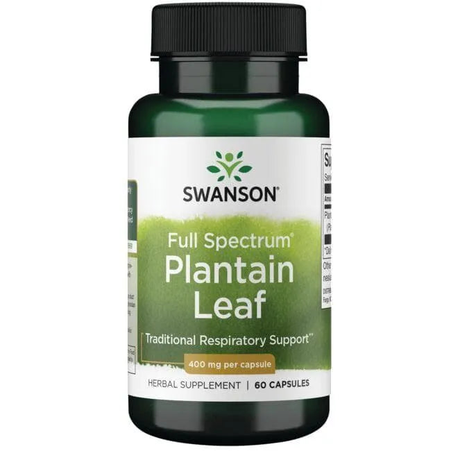 Plantain Leaf - Plačialapis gyslotis - 400 mg - N60 - Swanson - Papildai