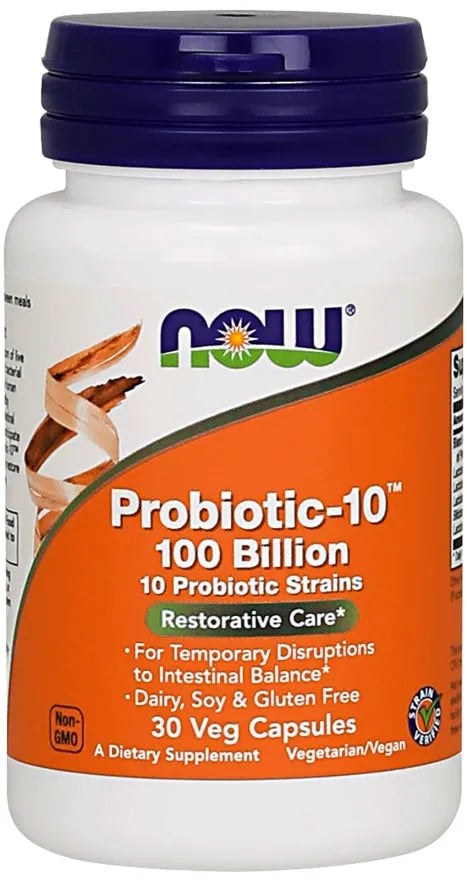 Probiotic-10 100 Billion - 30 vcaps - NOW Foods - Papildai