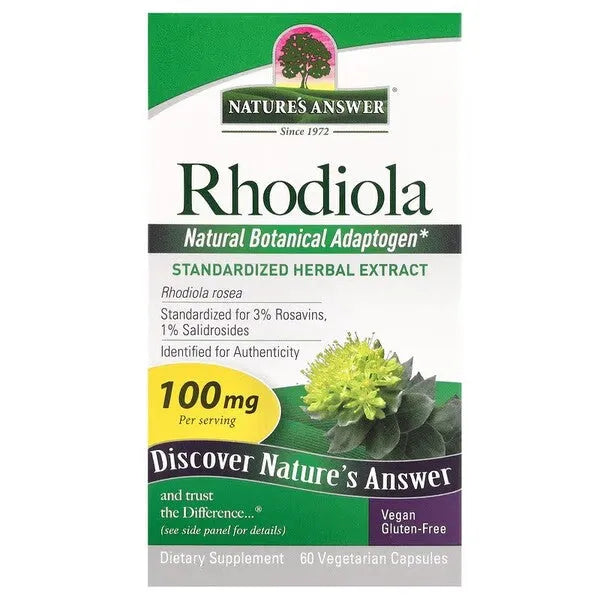 Rhodiola Root 100mg - 60 vcaps - Nature’s Answer - Papildai