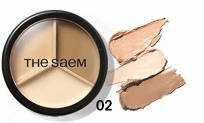SAEM Cover Perfection Triple Pot Face Concealer 02 Contour Beige - Kosmetika