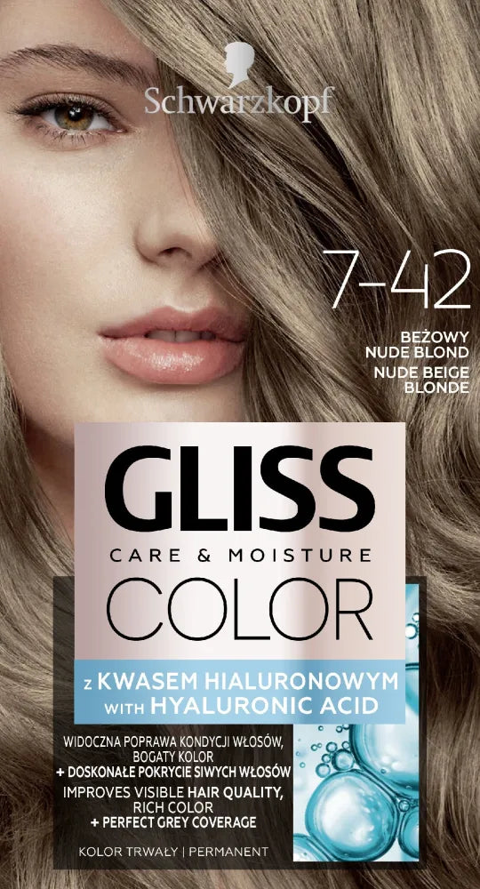 Schwarzkopf Gliss Color Cream dažymas numeris 7-42 Bežinė Nude Blondinė 1op. - Kosmetika