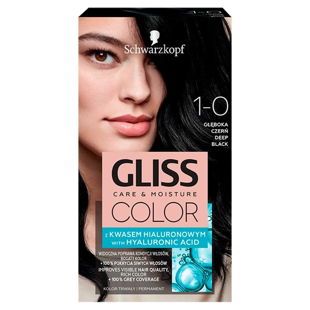 Schwarzkopf Gliss Color Dažymo Kremas Nr. 1-0 Gili Juoda 1vnt. - Kosmetika