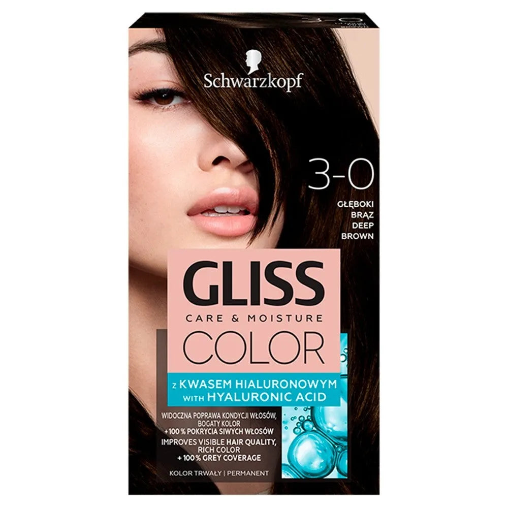 Schwarzkopf Gliss Color Dažymo kremas Nr. 3-0 Tamsiai rudas 1 vnt. - Kosmetika