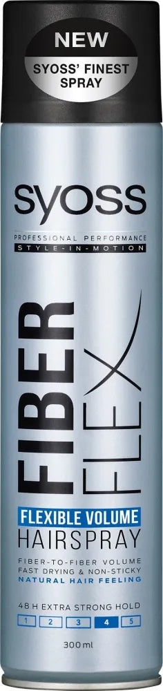 Schwarzkopf Syoss Fiber Flex plaukų lakas ekstra stiprus lanksčiam tūriui 300 ml - Kosmetika