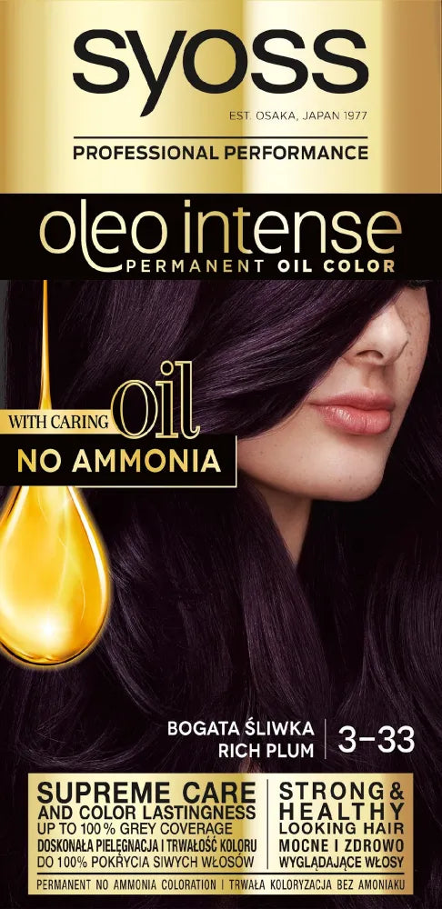 Schwarzkopf Syoss Plaukų dažai Oleo 3-33 Turtingas slyvų 1 vnt. - Kosmetika