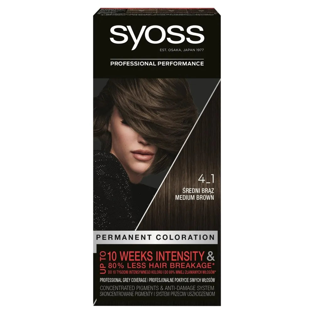 Schwarzkopf Syoss Plaukų dažai vidutinio rudo atspalvio Nr. 4-1 1 vnt. - Kosmetika