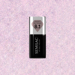 SEMILAC Smart Extend Hybrid Varnish Glitter Delicate Pink no. 806 7 ml - Kosmetika