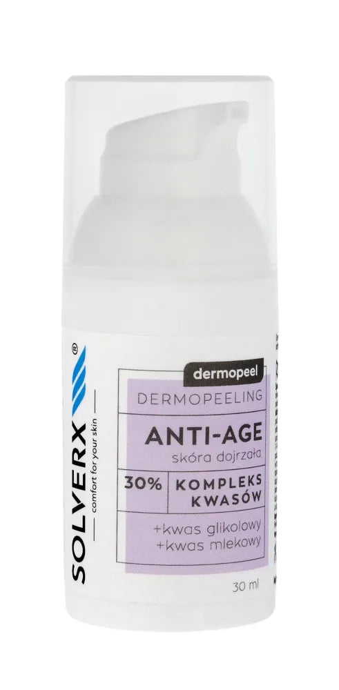 SOLVERX DERMOPEEL pilingas 30% glicerinės rūgšties 30ml - Kosmetika