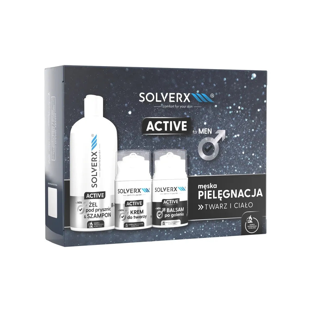 SOLVERX MEN ACTIVE Dovanų rinkinys kūno priežiūrai 1 pakuotė. - Kosmetika