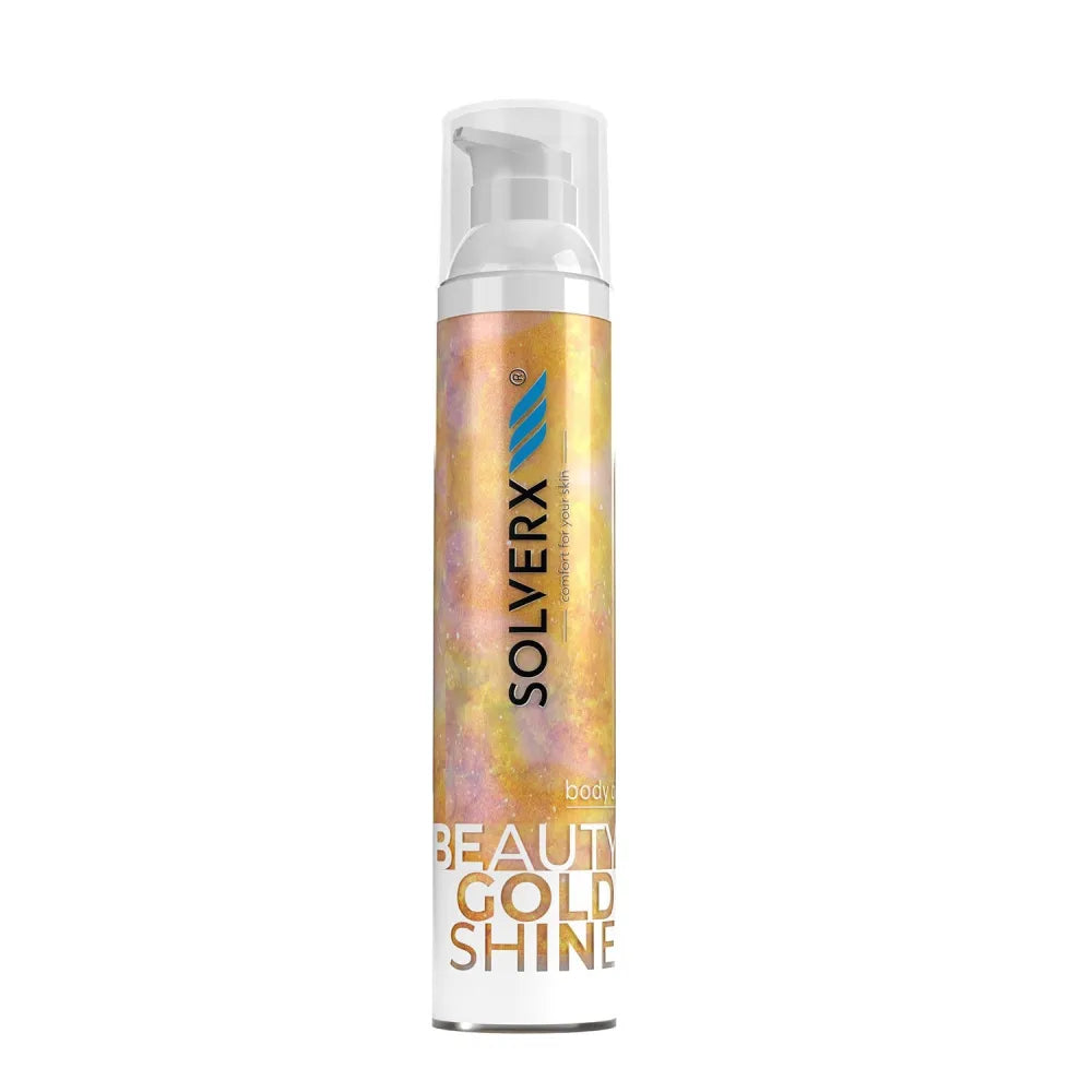 SOLVREX Beauty Gold Shine Gel Oil for face and body with particles 100 ml. - Kosmetika