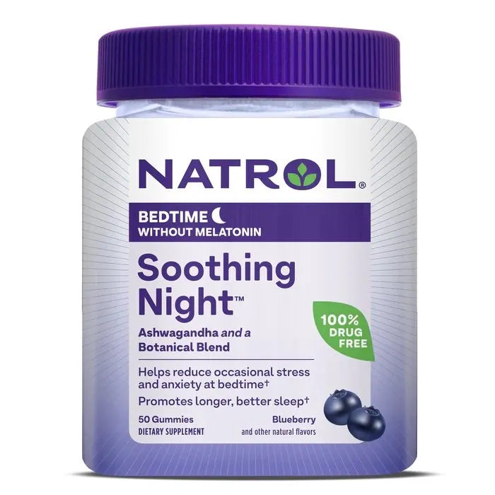 Soothing Night Blueberry - 50 gummies - Natrol - Papildai