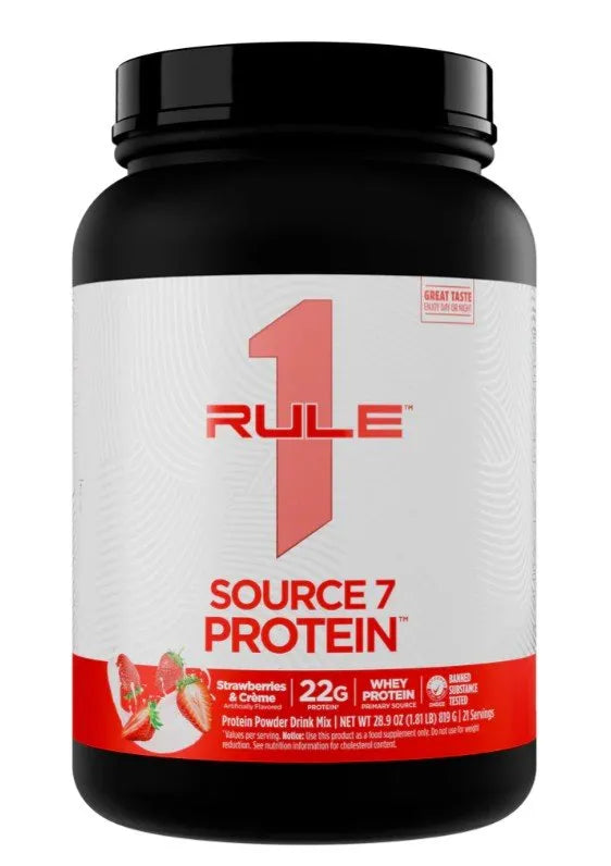 Source7 Protein Strawberries & Creme - 819g - Rule One - Sporto papildai