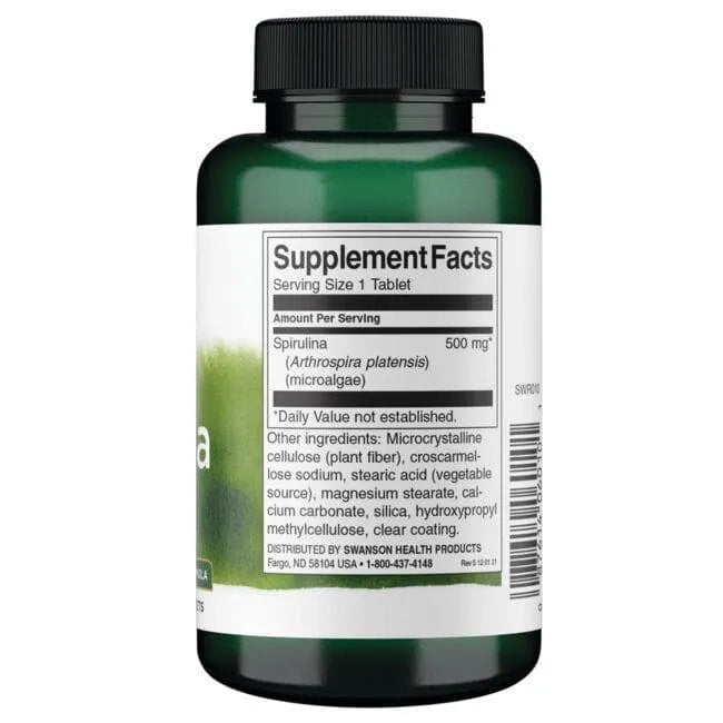Spirulina - 500 mg - N180 - Swanson - Papildai