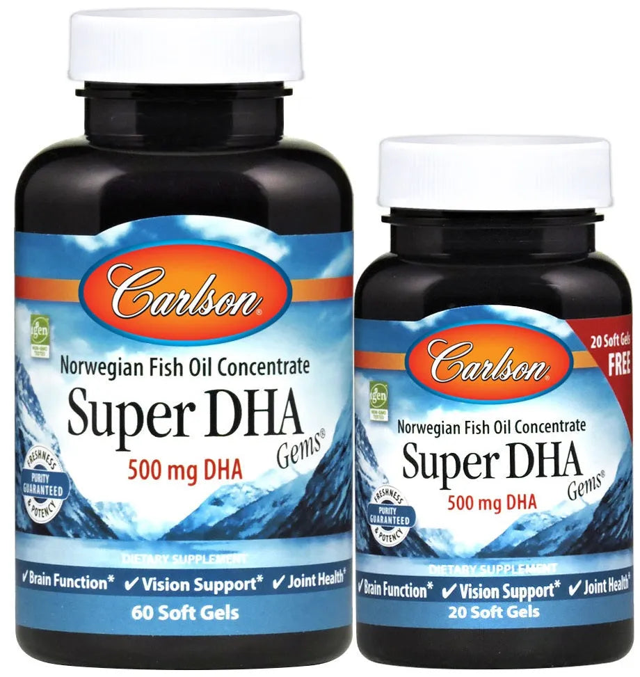 Super DHA Gems 500mg - 60 + 20 softgels - Carlson Labs - Papildai